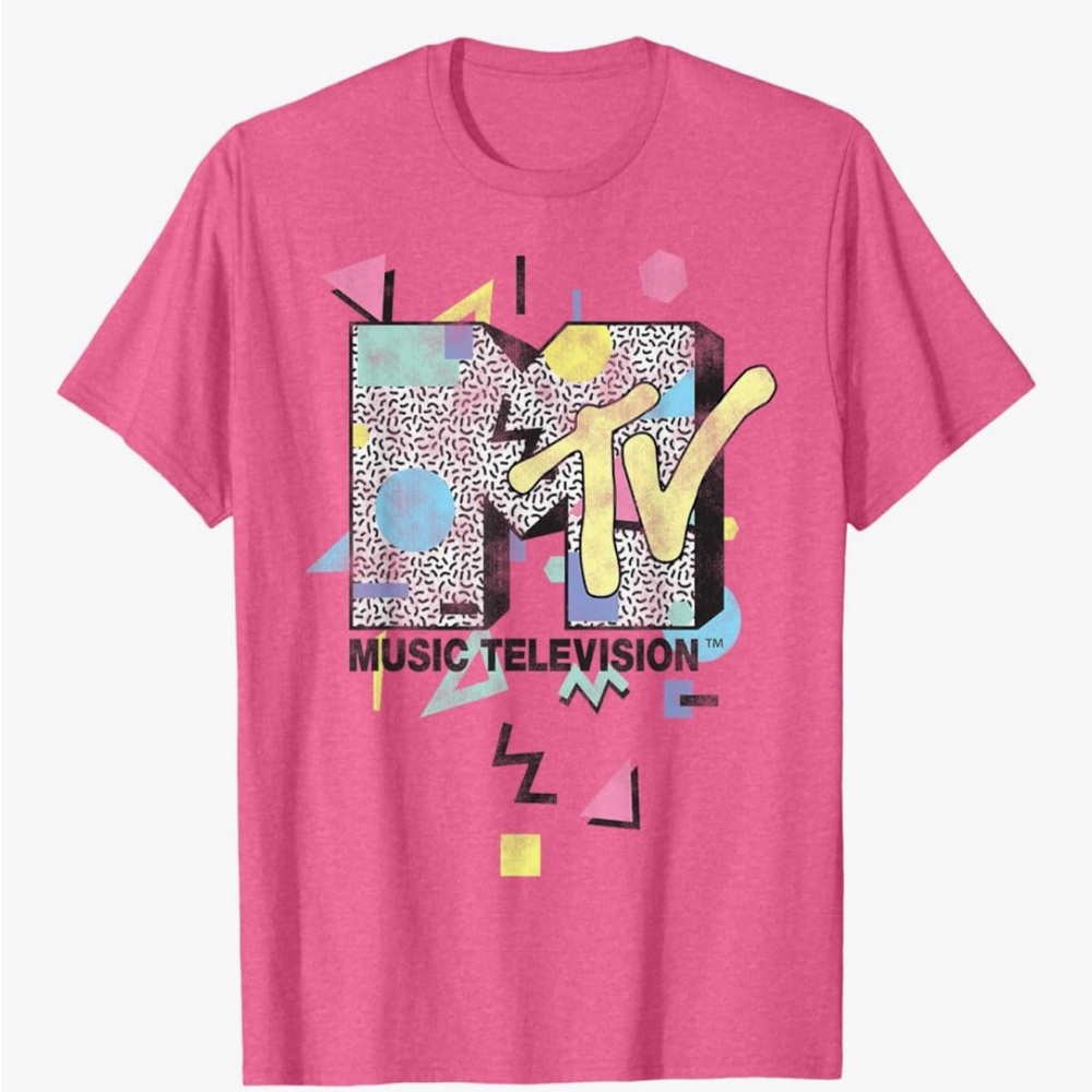 MTV Retro Shape Design Logo Graphic T-Shirt | Size S